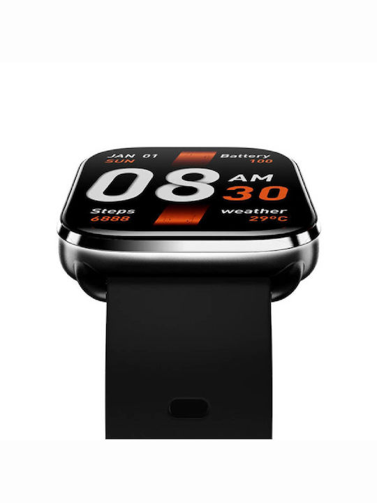 QCY Gs S6 Smartwatch με Παλμογράφο (Μαύρο)