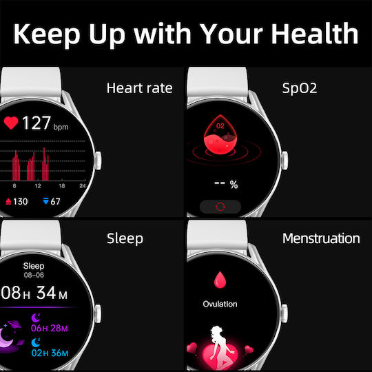 QCY GT S8 Aluminium 46mm Smartwatch with Heart Rate Monitor (Gray)