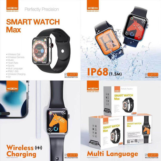 Moxom MX-WH01 Smartwatch με Παλμογράφο (Μαύρο)