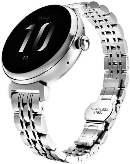 HiFuture Aura Edelstahl Smartwatch mit Pulsmesser (Silber)