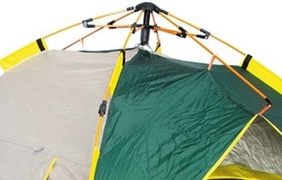 Panda Automatic Camping Tent Green with Double Cloth 3 Seasons for 3 People 205x195x130cm