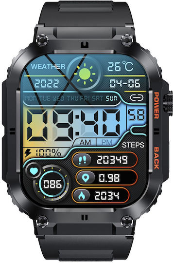 Denver SW-191 Smartwatch με Παλμογράφο (Μαύρο)
