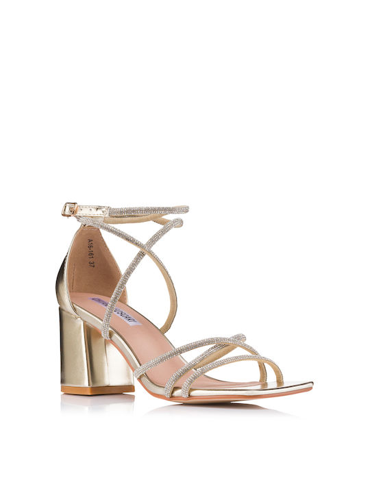 Chiara Foscari Women's Sandals with Strass Gold