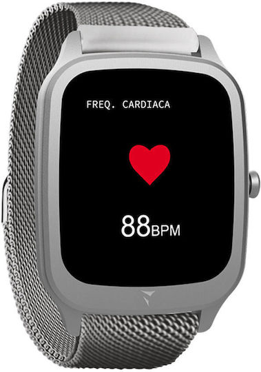 Techmade Vision Smartwatch με Παλμογράφο (Silver Metal)