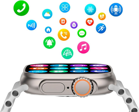 NO.1 DT8 Ultra+ Smartwatch με Παλμογράφο (Πορτοκαλί)