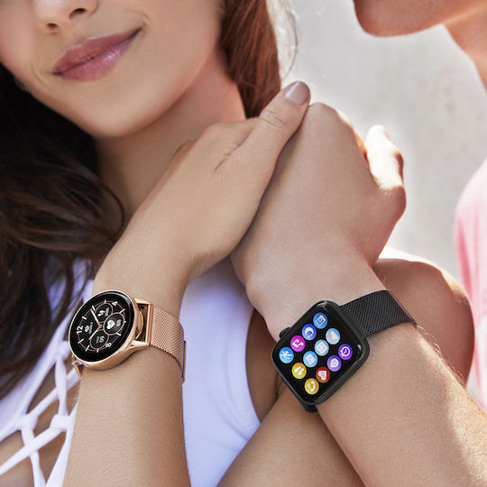 Marea B58010 Smartwatch with Heart Rate Monitor (Black Milanese)