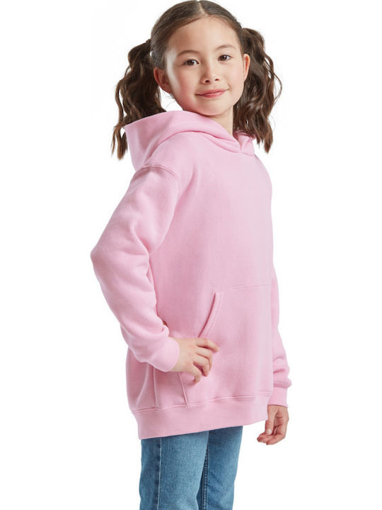 Kinder-Sweatshirt mit Kapuze und Taschen Rosa