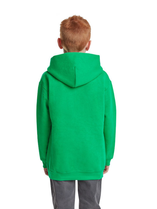 Fruit of the Loom Kids Sweatshirt with Hood and Pocket Green