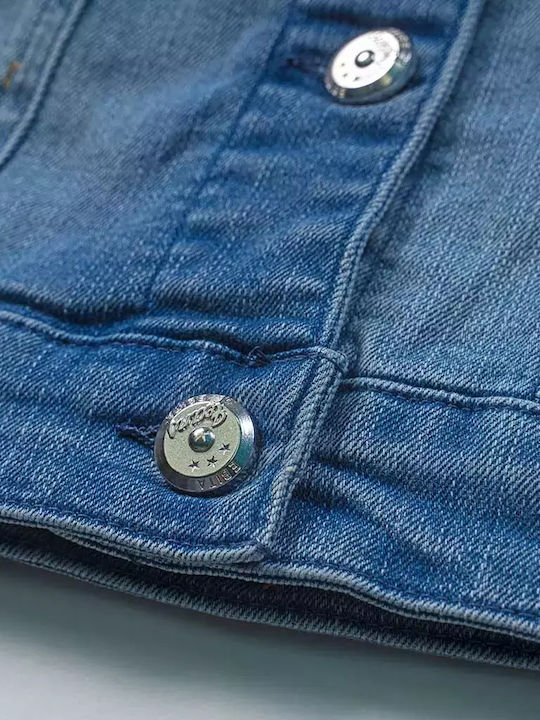 Geacă Denim Pentru Copii Albastră