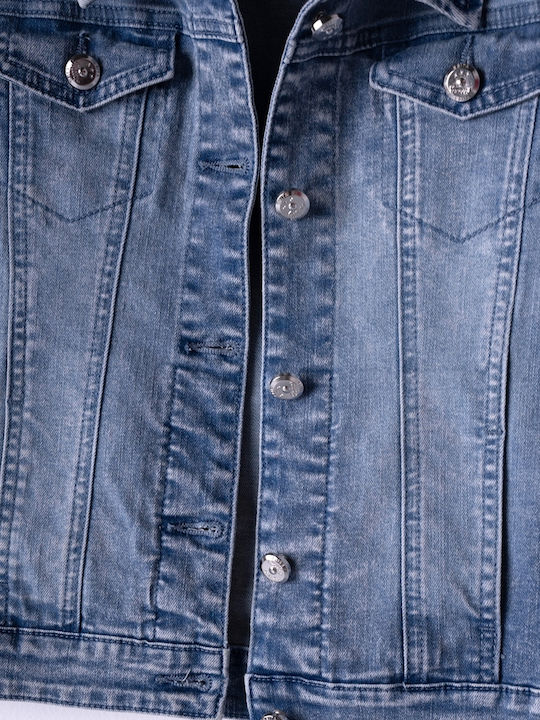Geacă Denim Pentru Copii Albastră