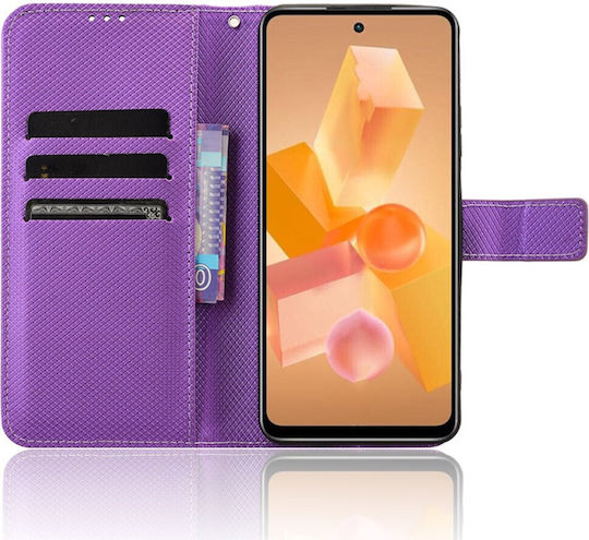 Wallet Δερματίνης Μωβ (Realme Note 50)