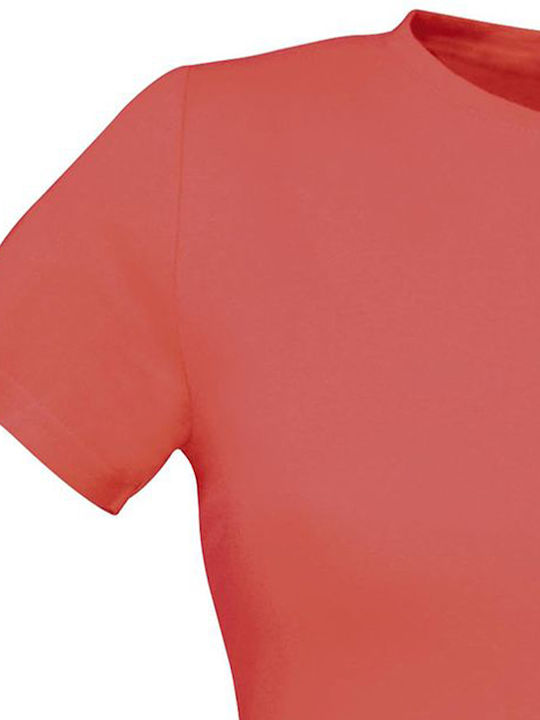 B&C Women's Short Sleeve Promotional T-Shirt Pixel Coral