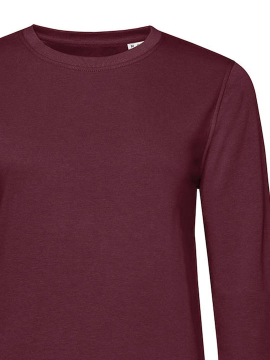 B&C Organic Women's Long Sleeve Promotional Blouse Burgundy