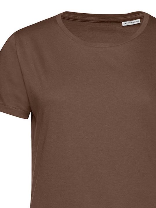 B&C E150 Women's Short Sleeve Promotional T-Shirt Mocha