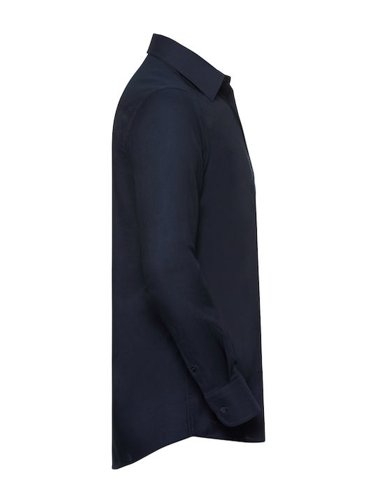 Men's Long Sleeve Shirt in Regular Fit Navy Blue