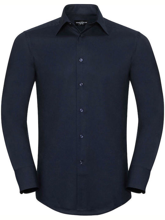 Men's Long Sleeve Shirt in Regular Fit Navy Blue