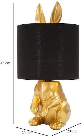 Mauro F Plastic Table Lamp with Gold Shade and Base