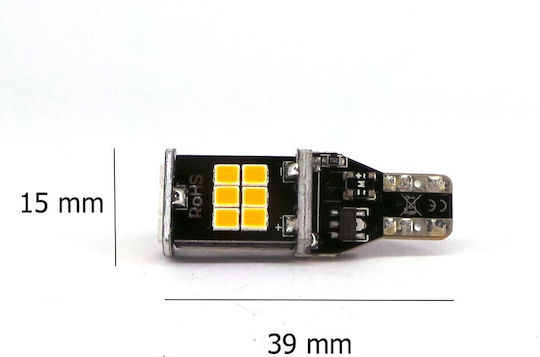Lămpi Autoturismului T15 / W16W Canbus LED Portocaliu 12V 12W 1buc