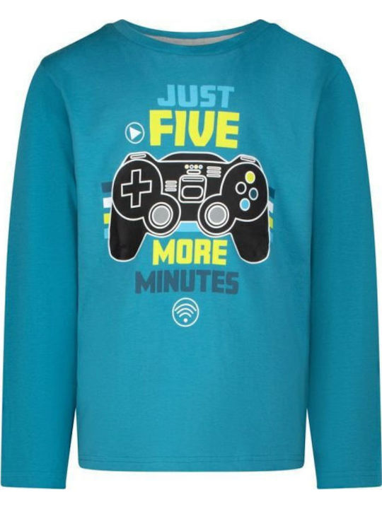 Bluză pentru copii Cu mânecă lungă Gamer Blue Long Sleeve
