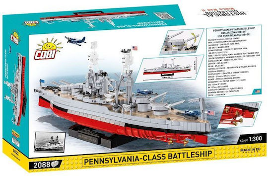 Cobi Building Blocks Pennsylvania - Class Battleship 2in1 Executive Edition for 10 Plus Years 2088 Pieces