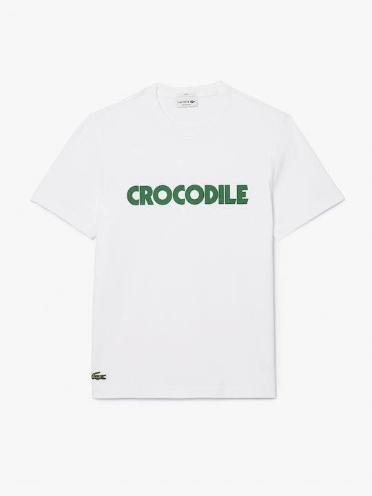 Lacoste T-shirt Bărbătesc cu Mânecă Scurtă Alb