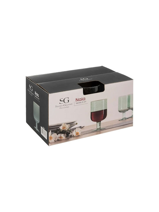 Secret de Gourmet Σετ Ποτήρια για Λευκό Κρασί από Γυαλί σε Πράσινο Χρώμα 350ml 6τμχ