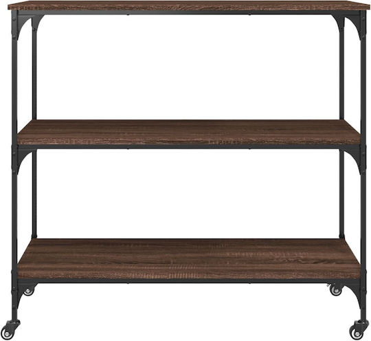 vidaXL vidaXL Lebensmittelregal Hölzernes 3 Ebenen Braun 102x50x95cm