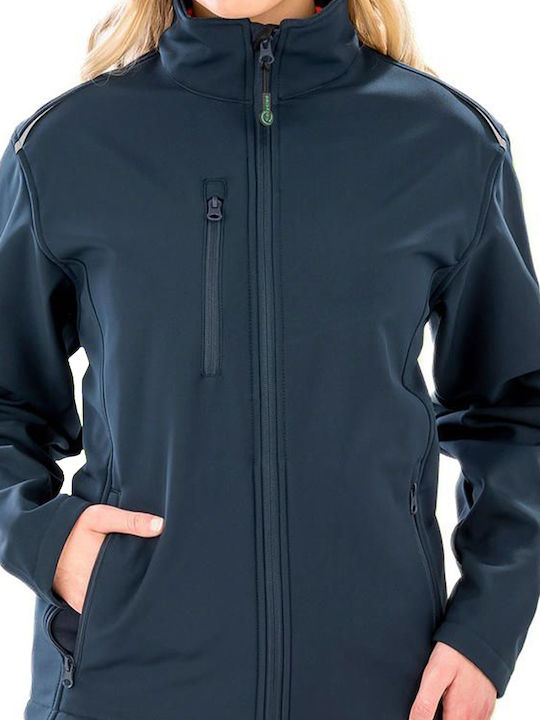 Result Women's Short Sports Softshell Jacket Waterproof and Windproof for Winter Navy Blue
