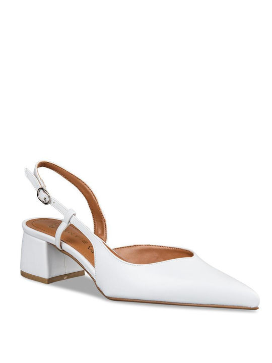 Envie Shoes Synthetic Leather White Heels