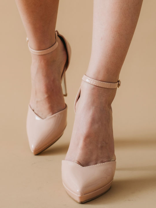 Pumps mit Riemchen Rosa