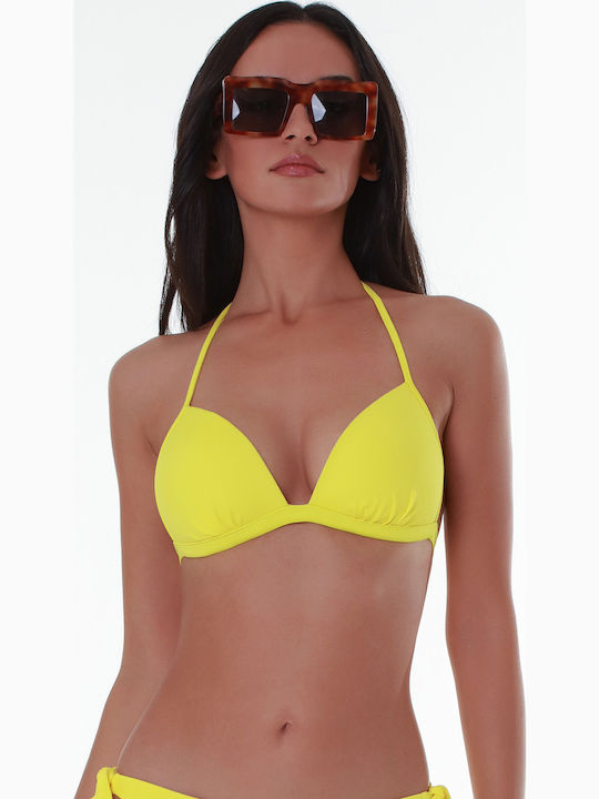 Padded Triangle Bikini Top Yellow