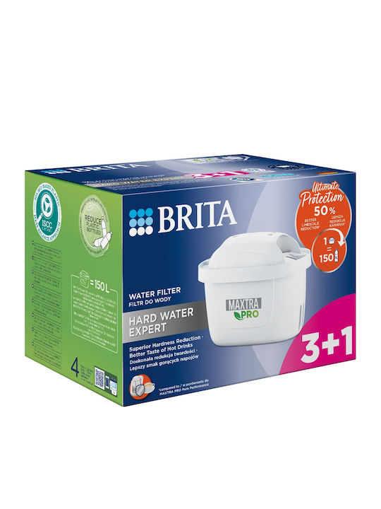 Brita Water Filter Replacement for Pitcher Maxtra Pro Hard 4pcs