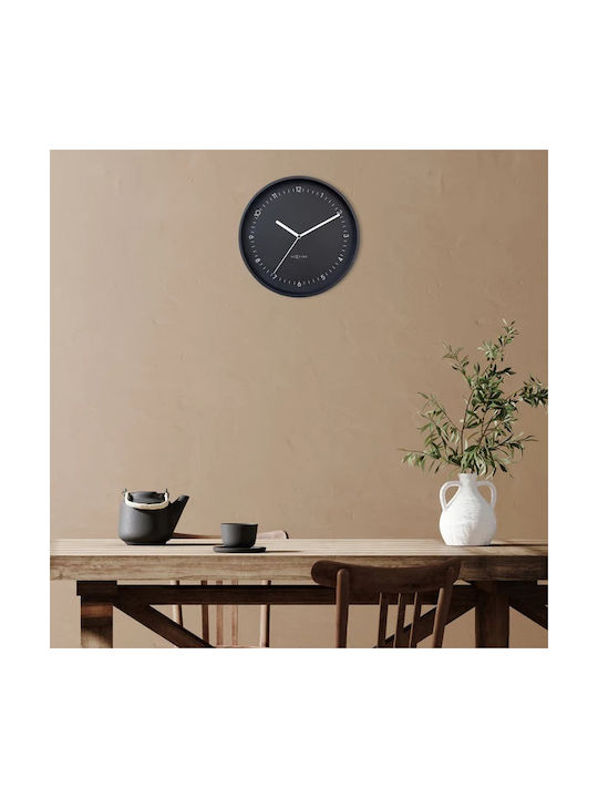 Nextime Berlin Silent Wall Clock Metallic Black Ø30cm