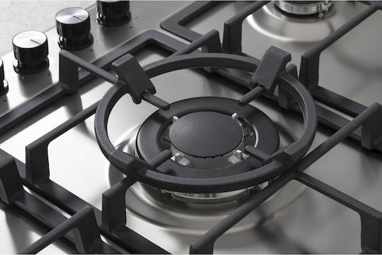 La Germania Gas Cooktop Autonomous Inox 86x51εκ. Silver