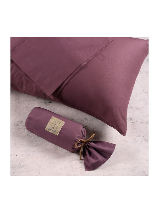 Melinen Bettlaken für Einzelbett mit Gummiband 100x200+32cm. Urban Line Plum