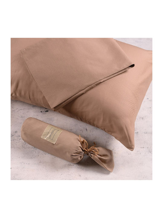 Melinen Cearșaf Super Double cu Elastic 160x200+32cm. Urban Line Choco