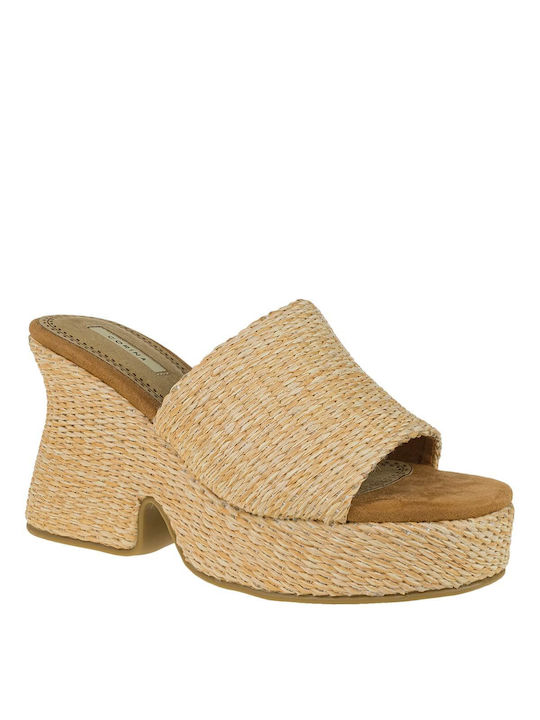 Corina Heel Mules Beige