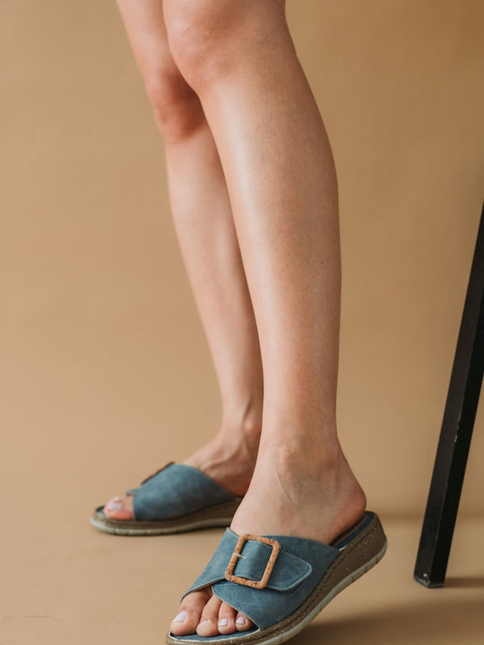 Parex Anatomice Platforme dama în stil papuci Albastre