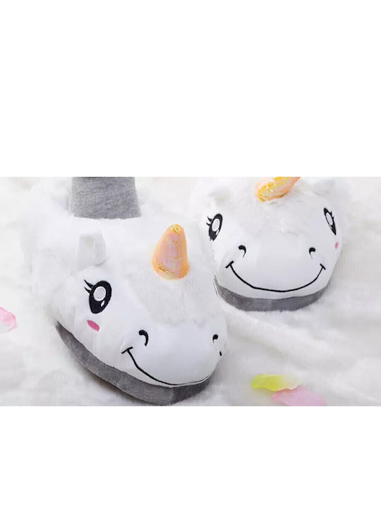 Women's Slippers with Animals White