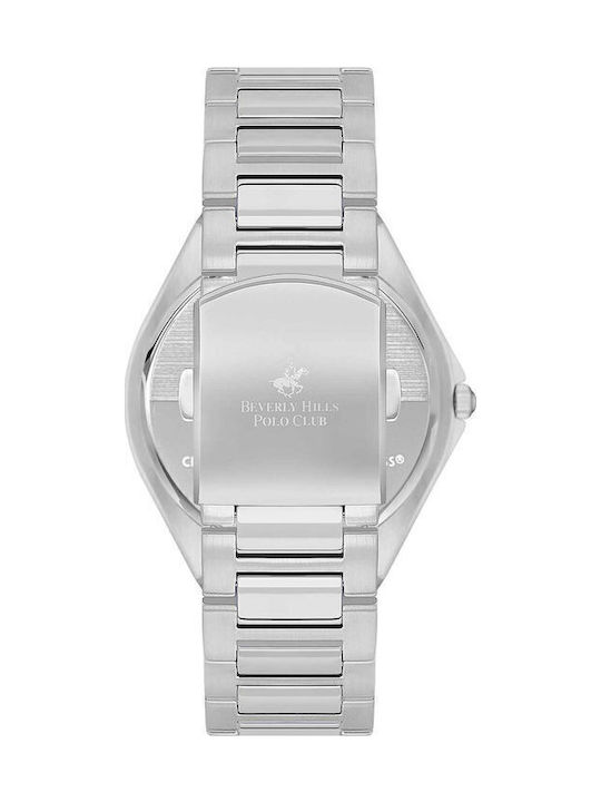 Beverly Hills Polo Club Men's Watch Battery with Silver Metal Bracelet