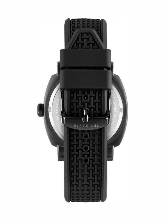 Ted Baker Caine Men's Watch 44mm Battery with Black Rubber Strap