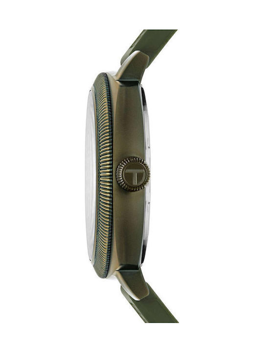Ted Baker Caine Men's Watch 44mm Battery with Green Rubber Strap