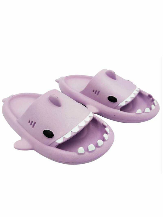 Jomix Kids' Slide Flip Flops Girl Shark Purple Sb9424