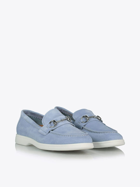 Axel Leather Women's Loafers in Blue Color