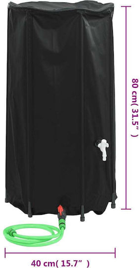 vidaXL Vertical Cylindrical Plastic Storage Tank 100lt for Water / Petroleum Black