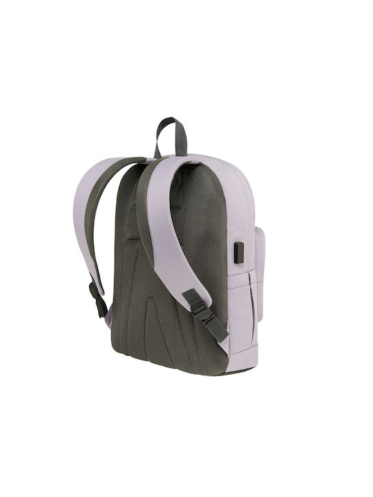 Polo Weiblich Stoff Rucksack Wasserdicht mit USB-Anschluss Lila 22Es