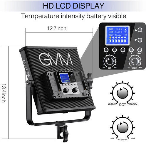 GVM-672S-B2L Foto- und Videobeleuchtungsset 1 Leuchte 40W 3200 - 5600K Mit Stativ
