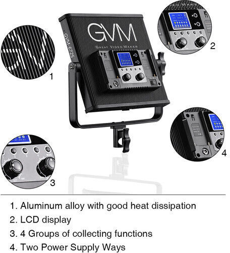 GVM-672S-B2L Foto- und Videobeleuchtungsset 1 Leuchte 40W 3200 - 5600K Mit Stativ