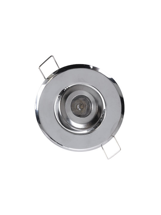 GloboStar Delta Round Metallic Frame for Spot GU5.3 Silver 7x7cm. 1pcs