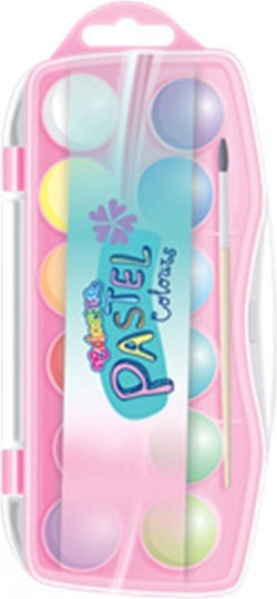 Colorino Νερομπογιές Pastel 12 Χρώματα + Πινέλο 85443ptr
